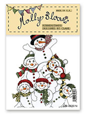 Rubber Stamp - Snowmen Stack