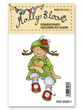 Rubber Stamp - Sitting Molly with Heart