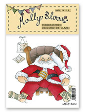 Rubber Stamp - Boxing Day Santa