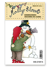 Rubber Stamp - George Building a Snowman