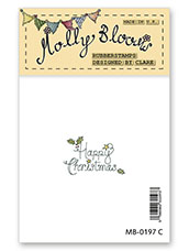 Rubber Stamp - Happy Christmas (stacked text)