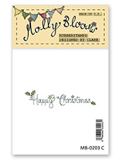 Rubber Stamp - Happy Christmas (linear)