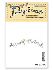 Rubber Stamp - Happy Christmas (arched text)